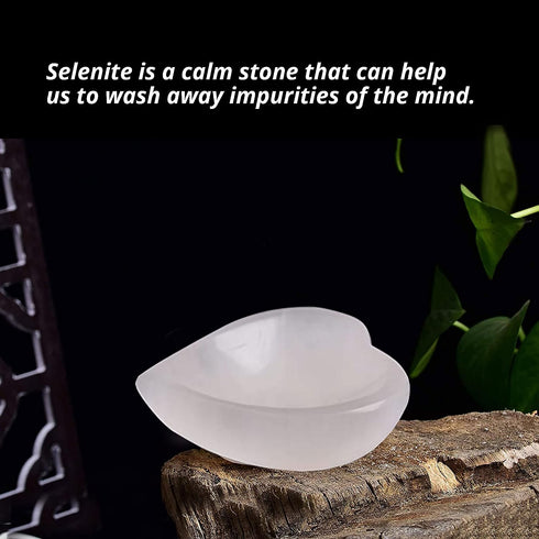Selenite Crystal Bowl Heart 10 cm | HIMALAYAN GLOW
